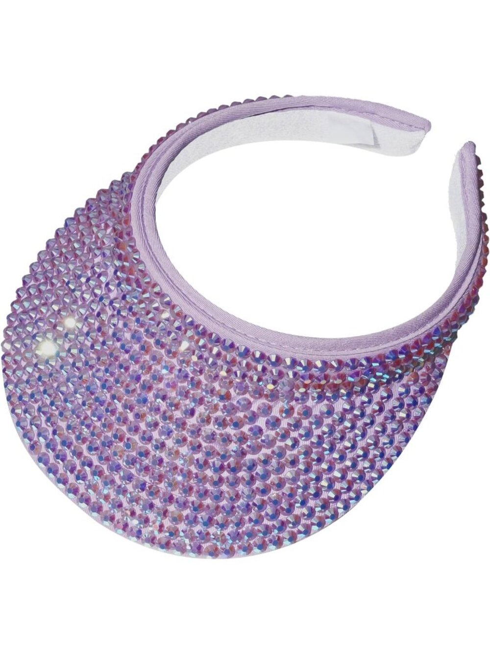 🆕Women's Purple Sun Shiny Rhinestones Clip On Visor Adjustable Bling Hats